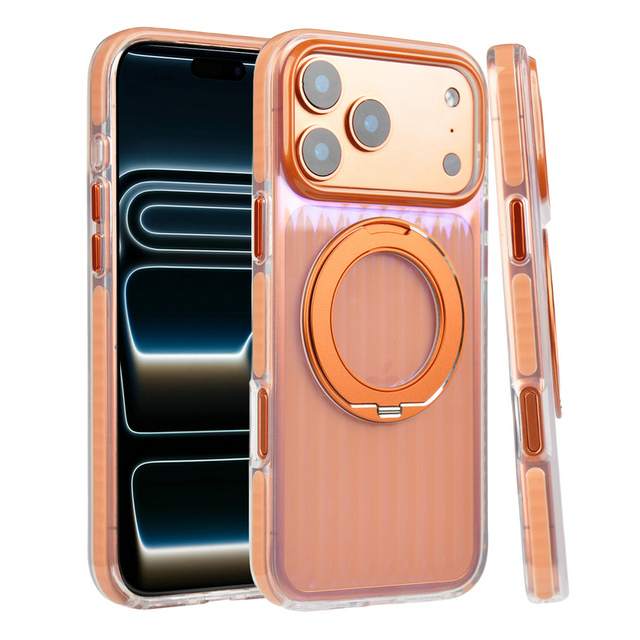 IMD Shockproof Business Design Phone Protector for 17 18 Pro Max Magnetic Charging Mobile Shell Case with Kick Stand