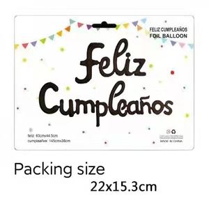 Globo de Papel de Aluminio con Letras Cursivas en Español Feliz Cumpleaños, Set de Pancarta Decorativa para Fondo de Fiesta - Product Image 3