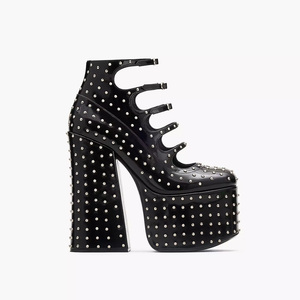 Giày cao gót đế xuồng phong cách Gothic đính đá pha lê, gót siêu cao, kiểu chunky, có khóa thắt lưng, đế dày, giày gợi cảm phong cách Gothic - Product Image 1