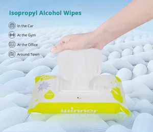 Winner Custom Wholesale Isopropyl Alcohol Cleaning Wipes 99.9% Effective Cleaning Biodegradable Wipes