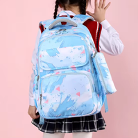Nouveau Sac à Dos Scolaire 3-en-1 Tendance avec Sac Repas et Trousse Filles Imperméable GPS Anti-Vol en Maille Oxford Nylon Fermeture Éclair 20-36L