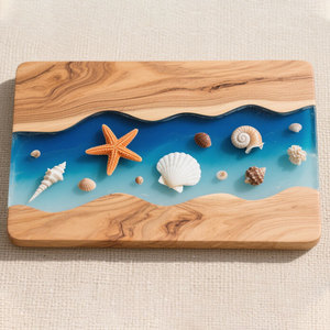 Số lượng lớn 500Pcs thủ công gỗ tre vỏ Đại dương hoa khô nhựa phục vụ charcuterie pho mát thớt cắt khối - Product Image 6