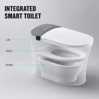 CE CUPU WC intelligent en céramique allongé à poser au sol avec télécommande, fonction lavage féminin, évacuation en S et siège chauffant