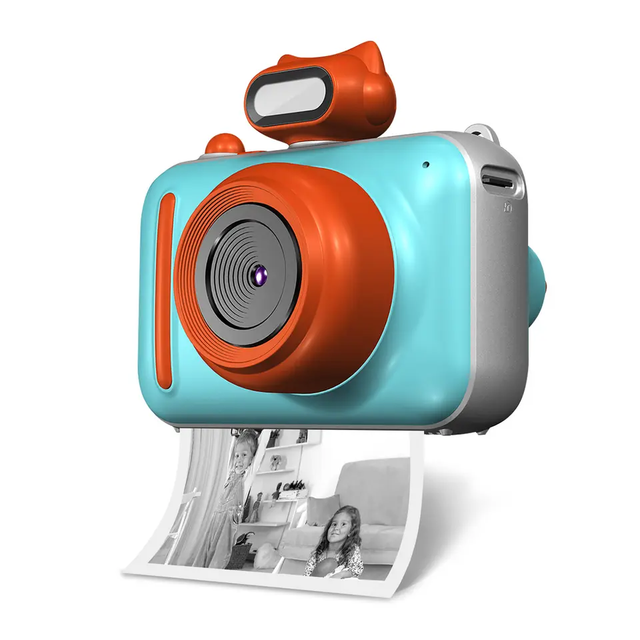 New P05F for Children's Digital Camera 2.4" Screen Thermal-Sensitive PrintingCute Cartoon-Style Mini Photo-Taking Device