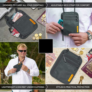 Porta Pasaportes Ultra Delgado con Bloqueo RFID, Bolsa de Cuello para Viaje y Bolsa para Teléfono con Forro de Nailon - Product Image 5