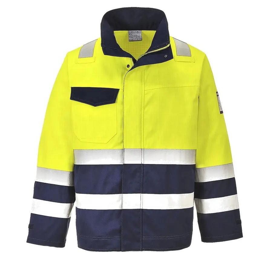 ป้องกันไฟฟ้าสถิตย์ Workwear เปลวไฟ Coveralls Aramid เสื้อผ้า En496 Nomex Iiia Fire Fighting ชุด Aramid Anti Fire เสื้อผ้า