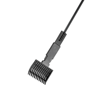 Kit d'outils de nettoyage d'aquarium 6-en-1 |   Grattoir à algues, brosse éponge, râteau à gravier et épuisette, manche extensible pour l'entretien des aquariums