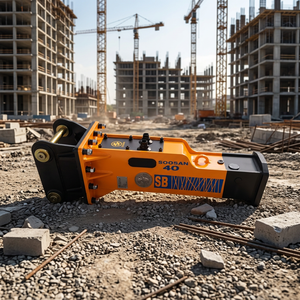 Martillo Hidráulico Silencioso SB40, Precio Directo de Fábrica, Rompedor de Concreto, Certificado CE ISO, Caja Amarilla, Construcción Lateral-Superior - Product Image 1