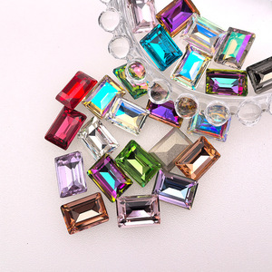 Broca de uñas rectangular de cristal con forma de azúcar de roca, punta recta, base puntiaguda, forma irregular, para bricolaje - Product Image 4