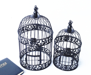 <span class=keywords><strong>Cage</strong></span> à oiseaux antique en gros, cages à oiseaux décoratives portables en métal pour animaux de compagnie, motif solide, vente d'accessoires pour oiseaux - Product Image 6