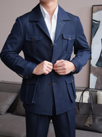 Veste de costume rétro slim pour homme TT, style Naples, décontractée italienne, pour la chasse et les loisirs
