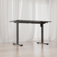 AUKI Cadre de bureau électrique réglable en hauteur à moteur unique moderne avec télécommande à mémoire, base de bureau à deux colonnes pour chambre et bureau