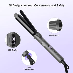 Fer à friser rotatif intelligent multifonction personnalisable avec contrôle de la température et écran LED - Product Image 6