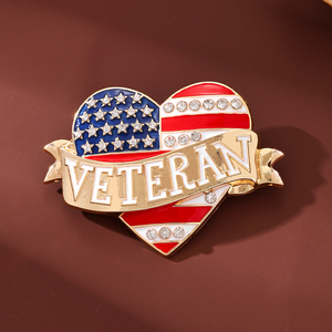 Bros Pin Enamel Bentuk Hati Bertema Patriotik Inspirasi Veteran, Gaya Bendera, untuk Dekorasi Pakaian Peringatan, Hadiah, Tersedia Stok - Product Image 6