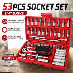Lot de 53 outils à main professionnels : jeu complet de clés à douilles et clés à chocs robustes - Product Image 5