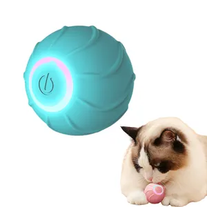 New Dog Cat Smart Electric Jumping Ball Toy Rubber Gravity Intelligent Silicon Automatic Spinboll Ball Peit Toy For Pet Cat