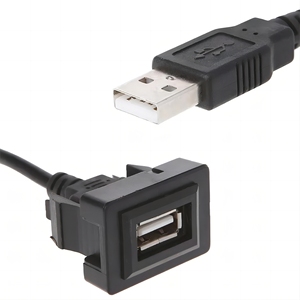 Car Dash Flush Mount Puerto <span class=keywords><strong>USB</strong></span> Panel Adaptador de cable de extensión para Toyota RAV4 Vios - Product Image 1