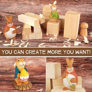 Bloques de tallado de tilo de tamaño grande personalizado, diseño moderno, madera de Balsa para tallar a mano, juguetes para niños, manualidades, adornos para muebles - Product Image 5