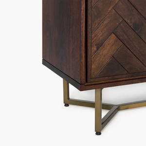 2025 Light Luxury Style <strong>Dark</strong> Brown Retro Simple Accent Cabinet <strong>Wood</strong> <strong>Sideboard</strong> with 2 Doors for Bedroom Living Room - Product Image 5