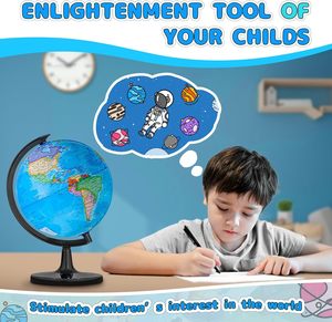 ลูกโลกที่มีคุณภาพสูงทนทานพร้อมรายละเอียดแผนที่ที่ชัดเจนแบบจำลองการหมุนของเดสก์ท็อปสำหรับโฮมออฟฟิศและการใช้งานทางการศึกษา - Product Image 3