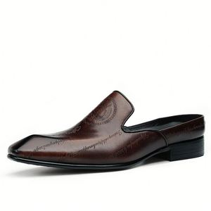 Dernier modèle de chaussures pour hommes en cuir véritable tout-en-un, chaussures décontractées en cuir satiné à franges, chaussures pour personnes paresseuses - Product Image 2