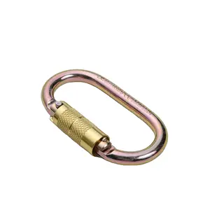 HengLong OEM 25KN karabiner pengunci mandiri, karabiner baja untuk luar ruangan/tali penghubung