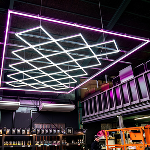 ETOP Plafonnier <span class=keywords><strong>hexagonal</strong></span> à 14 grilles Luminosité 6500K Cadre rectangulaire <span class=keywords><strong>Hexagonal</strong></span> <span class=keywords><strong>LED</strong></span> Shop Light pour garages de stationnement - Product Image 2
