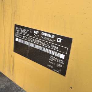 Excavadora Caterpillar CAT 349D2 usada en buen estado de funcionamiento, venta de equipo pesado para construcción. - Product Image 3