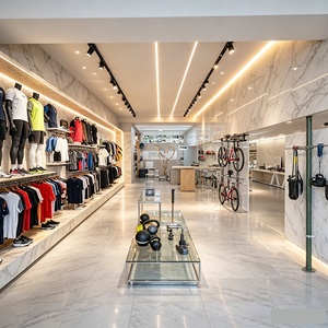 Présentoir de Magasin de Sport Personnalisable LUX – Design Intérieur pour Magasin de Vêtements de Sport – Présentoir en Bois Nakajima pour Articles de Sport - Product Image 4