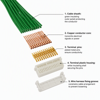 Cable de Conexión con Conector Chapado en Oro de 0.8mm, Serie ISDE, 10 Pines, 20 Pines, 30 Pines, 40 Pines, con Cinta Verde