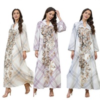 Robe élégante en polyester MT512 pour femmes adultes du Moyen-Orient, avec maille et sequins, manches longues, coupe classique, Abaya pour soirée et rendez-vous