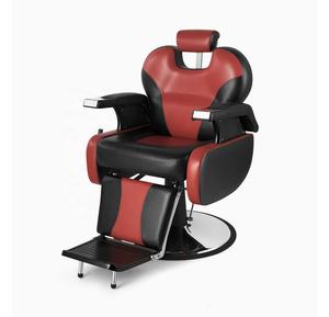 Chaise de barbier noire et rouge pour salon de beauté, chaise de salon de haute qualité, mobilier de coiffure pas cher avec grande pompe - Product Image 2