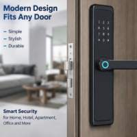 Kunci Pintu Pintar Sidik Jari Bluetooth Kata Sandi Kartu IC Kunci Pintu Elektronik Digital untuk Rumah Hotel