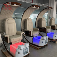 Fauteuil de massage de luxe Human Touch, moderne, à dossier haut, station de pédicure et de manucure pour salon de manucure professionnel, soins des pieds