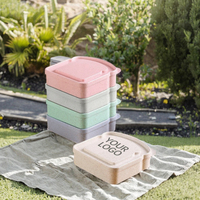 Boîte à lunch rectangulaire en plastique personnalisée avec logo, micro-ondable, étanche, 0-1L, pour pizza, gâteau, tranche de nourriture, stockage alimentaire, pique-nique, fruits, dessert, bento