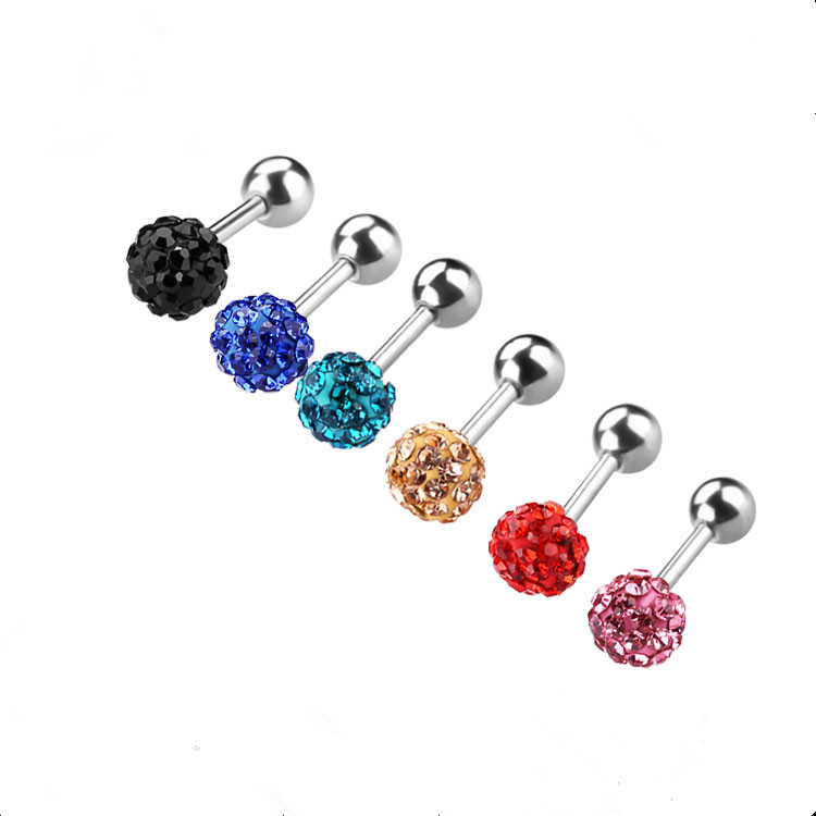 Set 7 Paia Orecchini A Perno In Acciaio Chirurgico 316L - Ipoallergenici Con Zirconi, Da 2 A 8 Mm, Per Lobo E Cartilagine