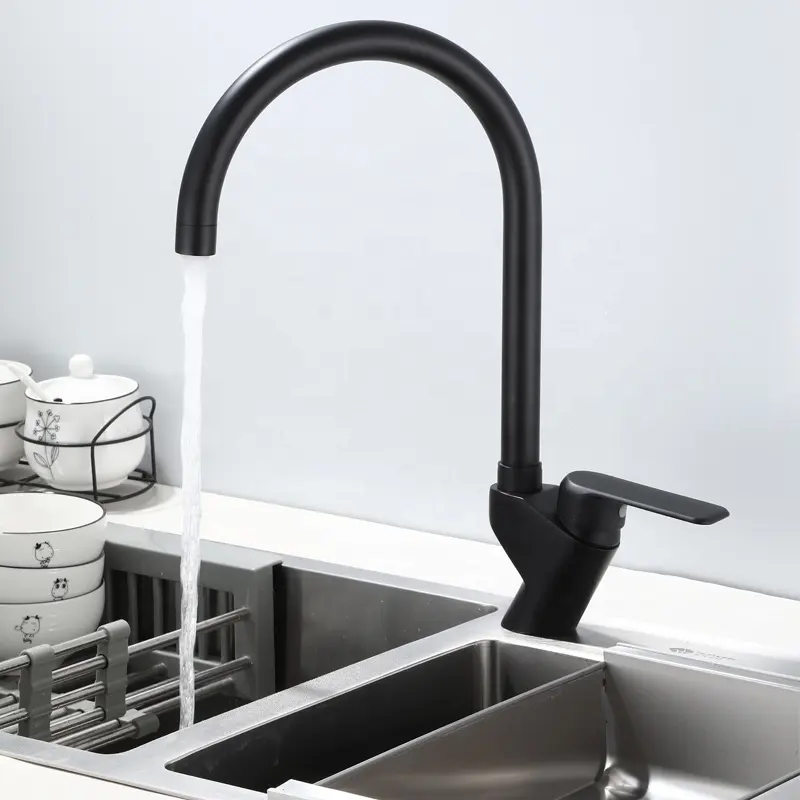 Black Design Tap Sink Gold Kitchen Mixer Brass Body Hot And Cold 360 Water Kitchen Faucet