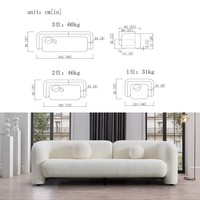 Canapé de luxe en bouclette, ensemble design crème pour grands et petits appartements, idéal pour hôtels et salons, canapé sectionnel