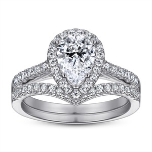 Bague de fiançailles classique en or massif 10K 14K 18K avec halo marquise et 4 griffes, personnalisable, vente en gros d'usine, bijoux pour femmes et hommes - Product Image 5