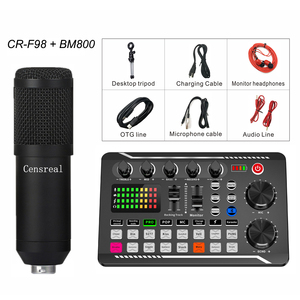 Console de mixage audio USB avec éclairage RVB compatible pour PC et téléphones, idéale pour les podcasts et les équipements de carte son en direct - Product Image 2