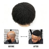 Prothèse capillaire indétectable pour homme, 6mm, en cheveux naturels, avec dentelle HD, noire, pour hommes afro-américains, 8x10