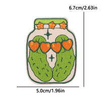 Patchs brodés personnalisés drôles en forme de cornichon, thermocollants, avec slogan et lettres en forme de melon amer, pour la décoration de vêtements, sacs à dos et chapeaux