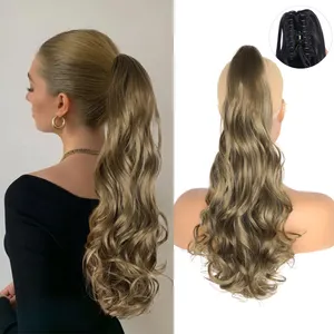 AliLeader Clip on Claw Hair Curly Ponytail Resistente Ao Calor Sintético Natural Ondulado Hairpiece Pony Tail Hair Extensions para As Mulheres