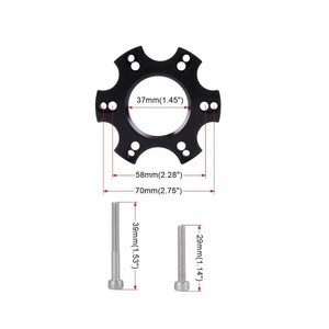 Anneau adaptateur de volant Thrustmaster 13-14 pouces en aluminium 6 trous pour mise à niveau du volant de simulateur de course - Product Image 4