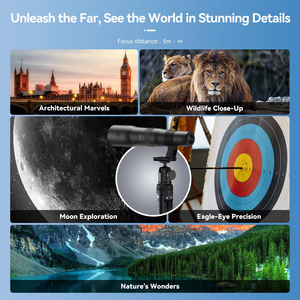 Miglior Kit di Lenti Teleobiettivo per Telefono Cellulare, Lunga Focale 50X, Potente Lente Monoculare Teleobiettivo con Treppiede per Smartphone - Product Image 5