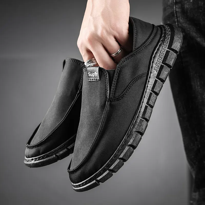 אופנה חדשה אביב קיץ גברים נעלי קנבס להחליק על בד כביסה נעלי לופר לגברים שטוחות