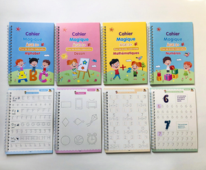 Niños educativos caligrafía francesa reutilizable dibujo escritura a mano alfabeto letra magia Práctica libro magia cuadernos con bolígrafo - Product Image 2