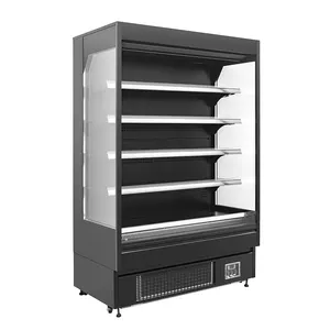 Aanpasbare Supermarkt Koelapparatuur Zuivel En Vetetable Fruit Display Open Chiller Rechtop Chiller Chiller