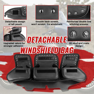 Vente directe d'usine, <span class=keywords><strong>prix</strong></span> spécial sur la sacoche de pare-brise à trois poches noire pour motos <span class=keywords><strong>Harley</strong></span>-<span class=keywords><strong>Davidson</strong></span> Street Glide 96-25 Touring - Product Image 3