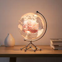 Globo Terráqueo Iluminado de 8 Pulgadas con Base de Metal, Regalo, Globo Geográfico de Escritorio para el Hogar u Oficina, Globo Coleccionable